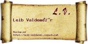 Leib Valdemár névjegykártya